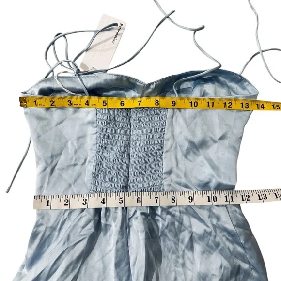 Reformation Elegant Blue silk Dress NEW - Picture 8 of 10